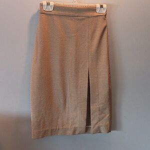 Aritzia Babaton tan check high slit skirt  NWOT